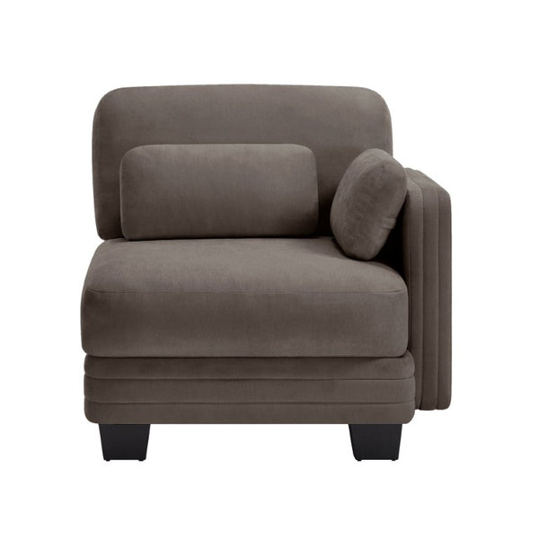 English Elm Rsf Modular Chenille Sectional Sofa with Adjustable Backrest for Open Living Rooms Brown W5656P535125