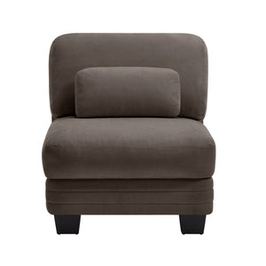 English Elm Armless Chenille Modular Sofa with Quilted Cushions for Contemporary Living Rooms Brown W5656P535129