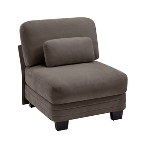 English Elm Armless Chenille Modular Sofa with Quilted Cushions for Contemporary Living Rooms Brown W5656P535129