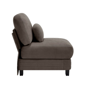English Elm Armless Chenille Modular Sofa with Quilted Cushions for Contemporary Living Rooms Brown W5656P535129