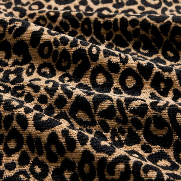 English Elm Large Leopard Chenille Modular Sectional Sofa with Tassel Trim and Lumbar Pillows W5656S00128