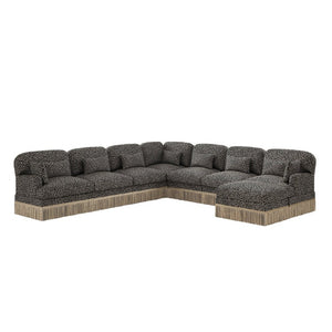 English Elm Oversized Modular V Shaped Chenille Sectional 8 Seat Leopard Print Plush Living Room Sofa W5656S00161