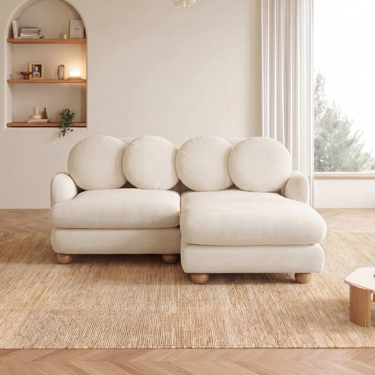 English Elm Comfy Chenille Three Seat Modular Sofa with Ottoman Solid Wood Legs Living Room W5656S00164