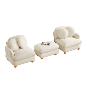 English Elm Comfy Chenille Three Seat Modular Sofa with Ottoman Solid Wood Legs Living Room W5656S00164