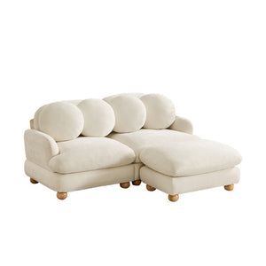 English Elm Comfy Chenille Three Seat Modular Sofa with Ottoman Solid Wood Legs Living Room W5656S00164