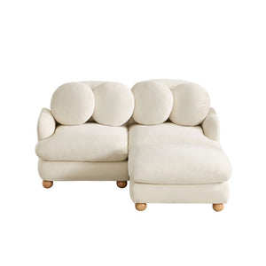 English Elm Comfy Chenille Three Seat Modular Sofa with Ottoman Solid Wood Legs Living Room W5656S00164