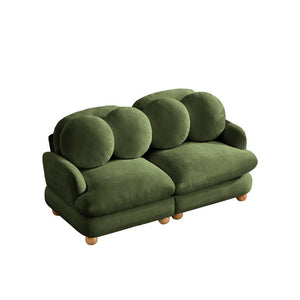 English Elm Large Chenille Modular Sectional Six Seat Sofa with Ottoman Solid Wood Frame Green 68 L x 35 W x 34 H W5656S00172