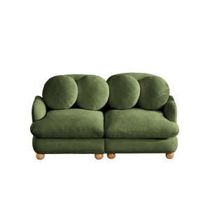 English Elm Large Chenille Modular Sectional Six Seat Sofa with Ottoman Solid Wood Frame Green 68 L x 35 W x 34 H W5656S00172