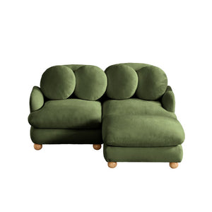 English Elm Comfy Chenille Modular Sofa with Ottoman Throw Pillows Solid Wood Retro Living Room W5656S00173