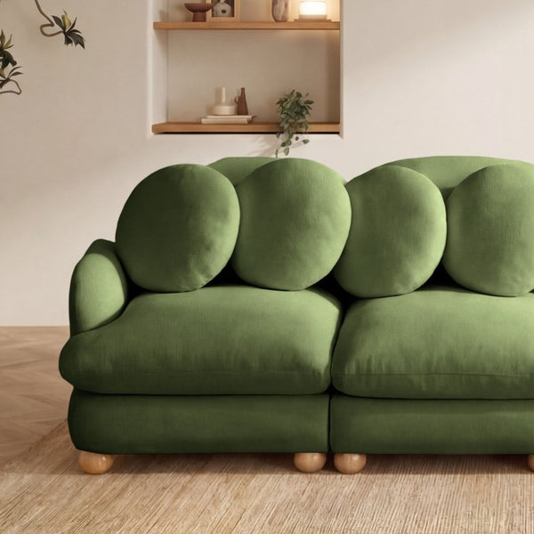 English Elm Comfy Chenille Modular Sectional with Deep Foam Seats and Mid-Century Wood Legs W5656S00175