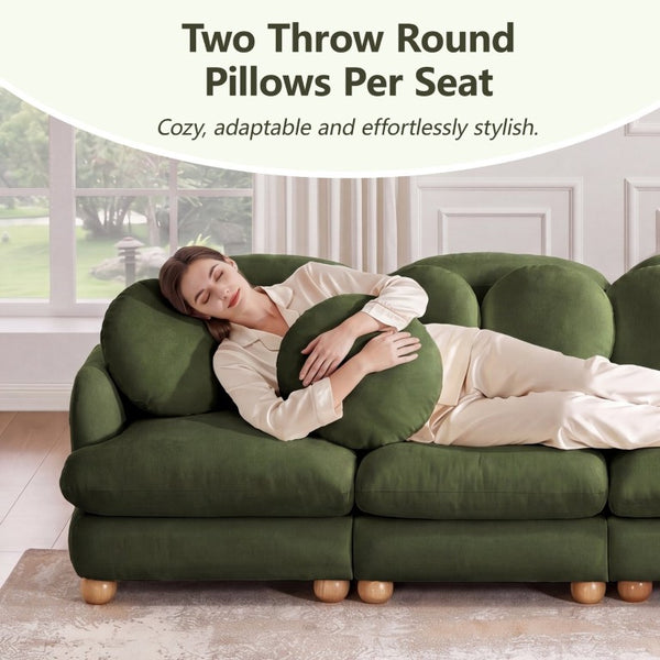 English Elm Comfy Chenille Modular Sectional with Deep Foam Seats and Mid-Century Wood Legs W5656S00175