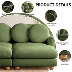 English Elm Comfy Chenille Modular Sectional with Deep Foam Seats and Mid-Century Wood Legs W5656S00175