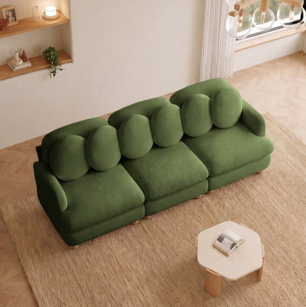 English Elm Comfy Chenille Modular Sectional with Deep Foam Seats and Mid-Century Wood Legs W5656S00175