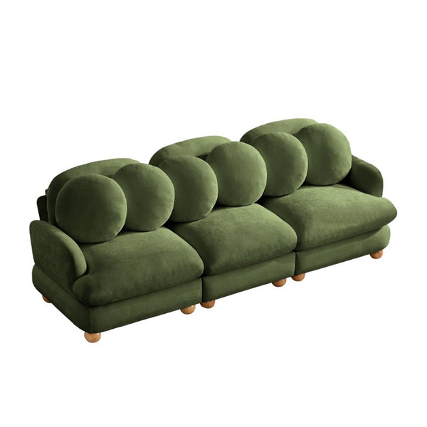 English Elm Comfy Chenille Modular Sectional with Deep Foam Seats and Mid-Century Wood Legs W5656S00175