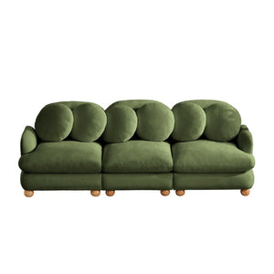 English Elm Comfy Chenille Modular Sectional with Deep Foam Seats and Mid-Century Wood Legs W5656S00175