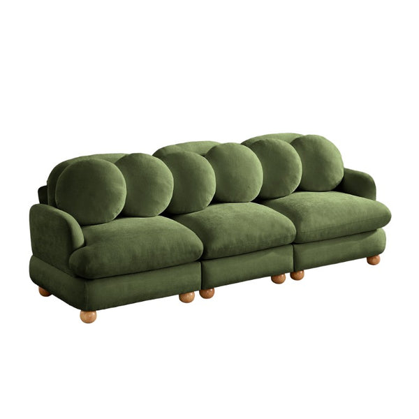 English Elm Comfy Chenille Modular Sectional with Deep Foam Seats and Mid-Century Wood Legs W5656S00175