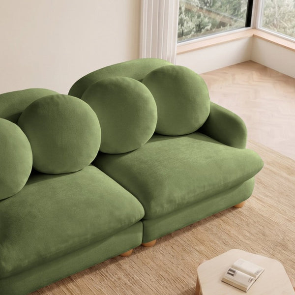 English Elm Comfy Chenille Modular Sectional with Deep Foam Seats and Mid-Century Wood Legs W5656S00175