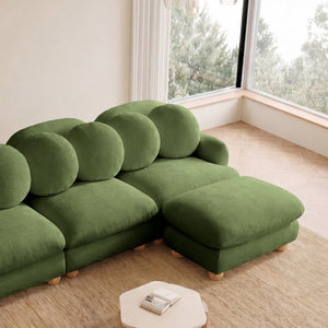 English Elm Comfy Chenille Modular Sectional with Deep Foam Seats and Mid-Century Wood Legs W5656S00175