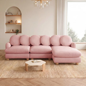 English Elm Comfy Chenille Modular Sectional with Ottoman Throw Pillows Solid Wood Frame 4 Seat W5656S00185
