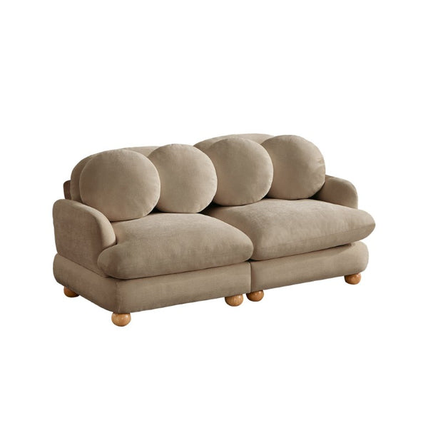 English Elm Comfy Chenille Loveseat with Curved Back Solid Wood Frame and Retro Bedroom Appeal W5656S00190