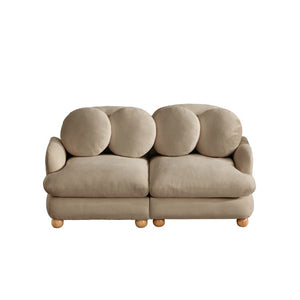 English Elm Comfy Chenille Loveseat with Curved Back Solid Wood Frame and Retro Bedroom Appeal W5656S00190