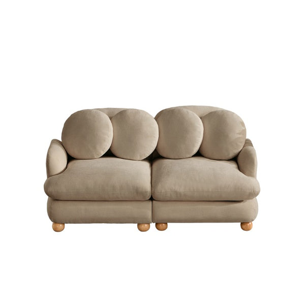 English Elm Comfy Chenille Loveseat with Curved Back Solid Wood Frame and Retro Bedroom Appeal W5656S00190