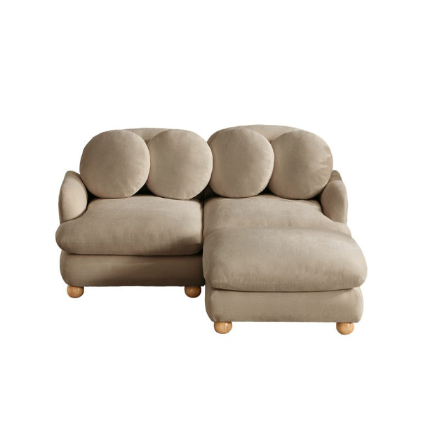 English Elm Comfy Chenille Three Seat Sofa with Ottoman Throw Pillows and Solid Wood Legs W5656S00191