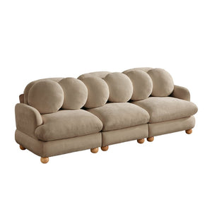 English Elm Comfy Chenille Modular Sectional with Solid Wood Legs and Six Pillows for Living Spaces W5656S00193