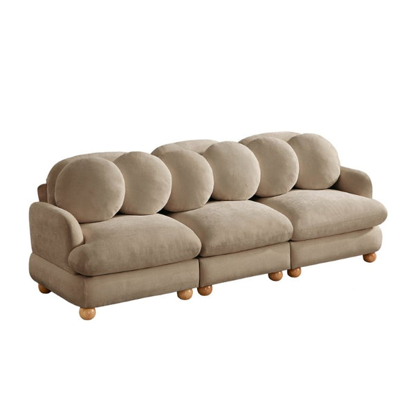 English Elm Comfy Chenille Modular Sectional with Solid Wood Legs and Six Pillows for Living Spaces W5656S00193