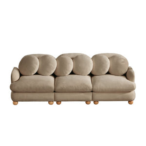 English Elm Comfy Chenille Modular Sectional with Solid Wood Legs and Six Pillows for Living Spaces W5656S00193