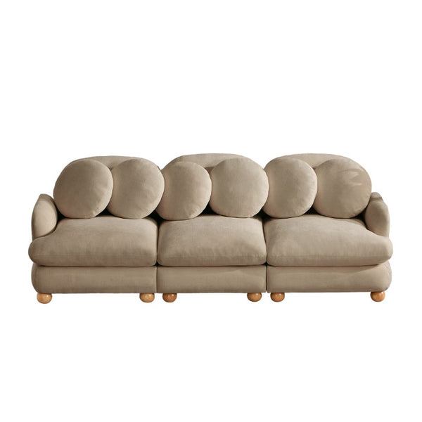 English Elm Comfy Chenille Modular Sectional with Solid Wood Legs and Six Pillows for Living Spaces W5656S00193