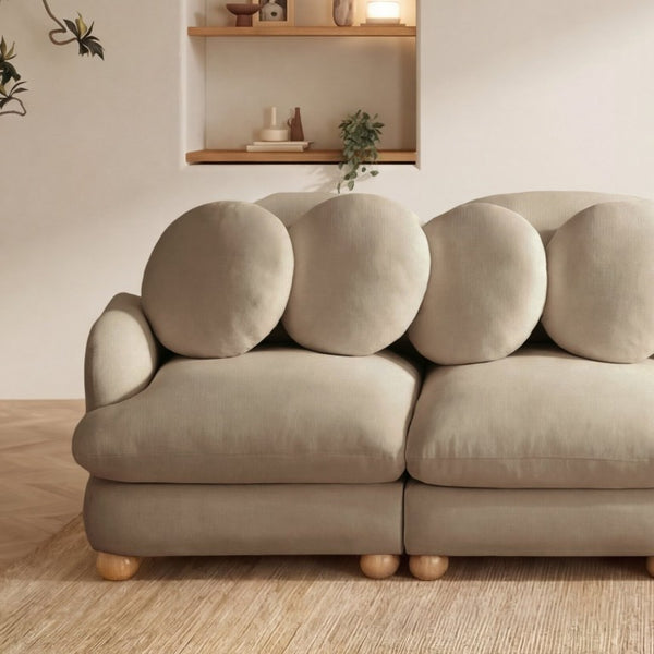 English Elm Comfy Chenille Modular Sectional with Ottoman Solid Wood Legs Retro Living Room Sofa W5656S00194