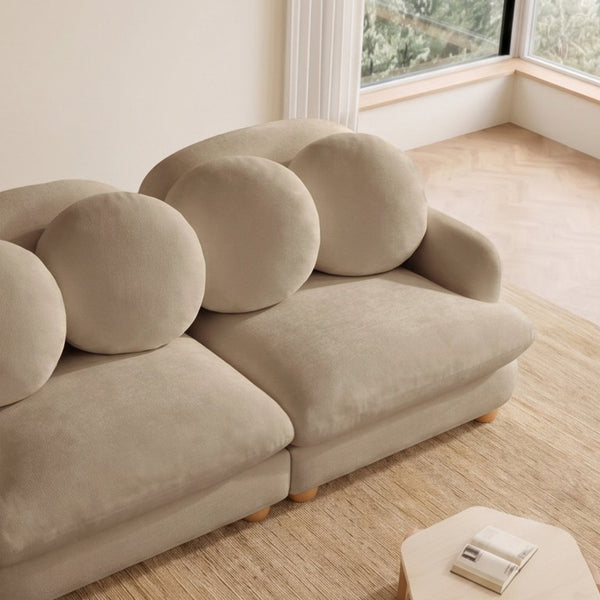 English Elm Large Chenille Modular Sectional with Ottoman Six Seat Retro Living Room Couch W5656S00198