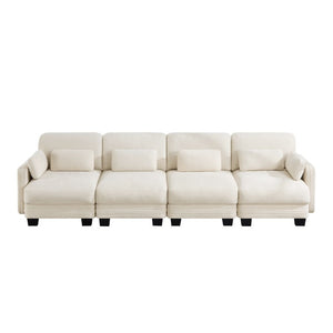English Elm Channel Tufted Modular Sectional Sofa Chenille Upholstered Four Seat Living Room Couch W5656S00207