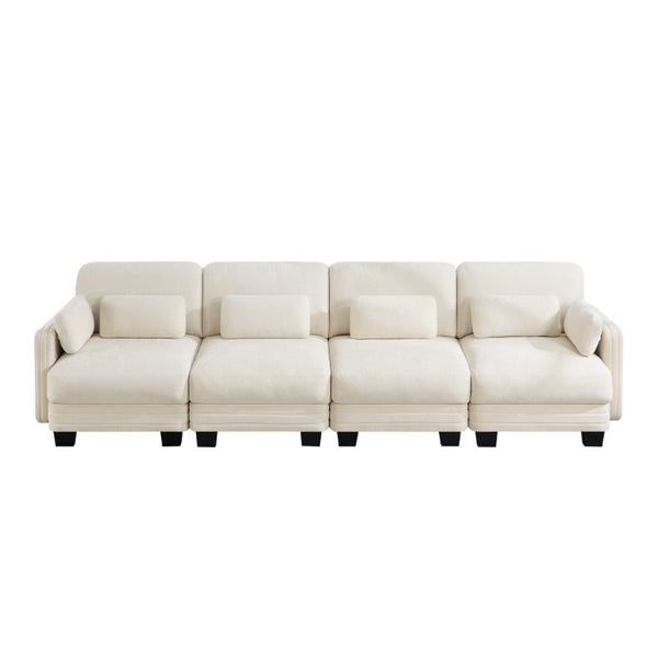 English Elm Channel Tufted Modular Sectional Sofa Chenille Upholstered Four Seat Living Room Couch W5656S00207