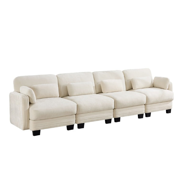 English Elm Channel Tufted Modular Sectional Sofa Chenille Upholstered Four Seat Living Room Couch W5656S00207
