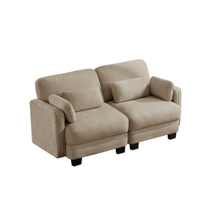 English Elm Channel Tufted Chenille Modular Loveseat Sofa with Ergonomic Cushions for Living Spaces W5656S00210