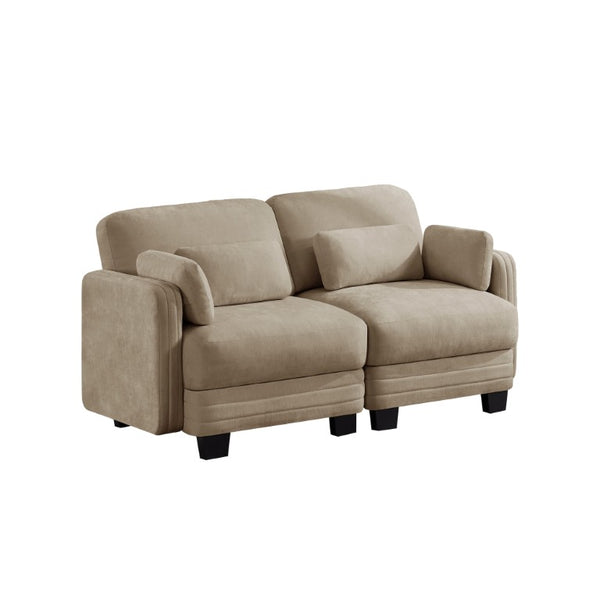 English Elm Channel Tufted Chenille Modular Loveseat Sofa with Ergonomic Cushions for Living Spaces W5656S00210