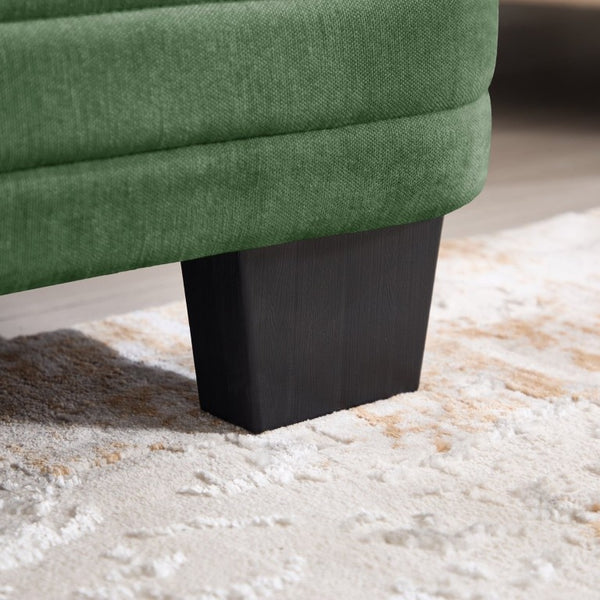 English Elm Channel Tufted Chenille Modular Sofa Curved Three Seat Design for Living Spaces W5656S00222