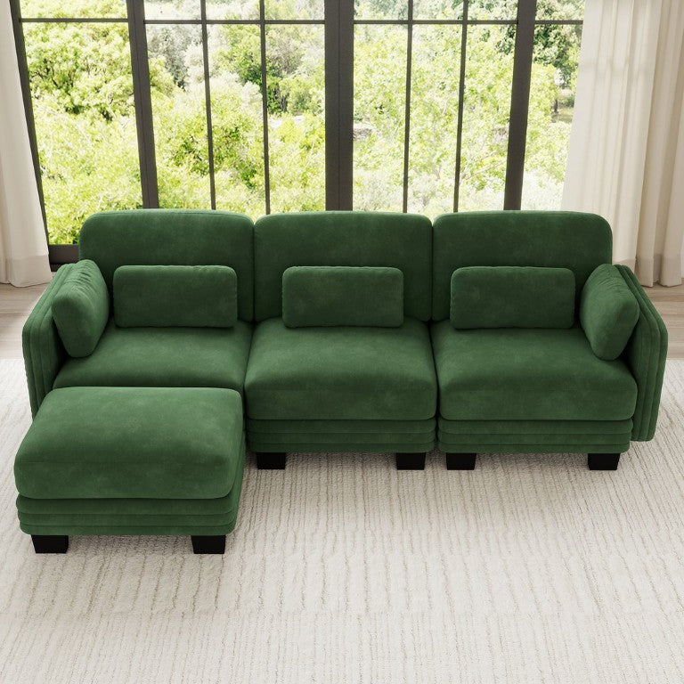 English Elm Channel Tufted Chenille L-Shaped Sectional Sofa with Movable Ottoman and Plush Cushions Let Me Count: C-H-A-N-N-E-L(7) T-U-F-T-E-D(6) C-H-E-N-I-L-L-E(8) L-S-H-A-P-E-D(7) S-E-C-T-I-O-N-A-L(9) S-O-F-A(4) W W5656S00223