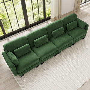 English Elm Channel Tufted Chenille Modular Sectional Sofa Ergonomic 4 Seat Living Room Couch W5656S00225