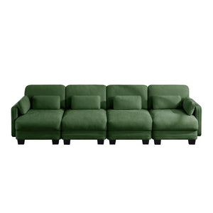 English Elm Channel Tufted Chenille Modular Sectional Sofa Ergonomic 4 Seat Living Room Couch W5656S00225