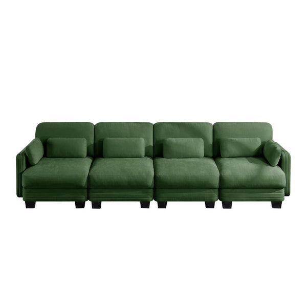 English Elm Channel Tufted Chenille Modular Sectional Sofa Ergonomic 4 Seat Living Room Couch W5656S00225