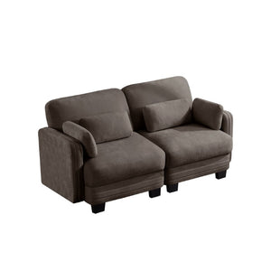 English Elm Channel Tufted Chenille Modular Loveseat Sofa with Ergonomic Recline for Any Room W5656S00228