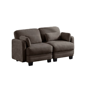 English Elm Channel Tufted Chenille Modular Loveseat Sofa with Ergonomic Recline for Any Room W5656S00228