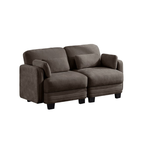 English Elm Channel Tufted Chenille Modular Loveseat Sofa with Ergonomic Recline for Any Room W5656S00228