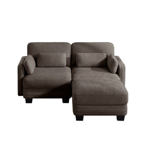 English Elm Channel Tufted Modular Chenille Loveseat Sofa with Adjustable Ottoman and Foam Cushions W5656S00229