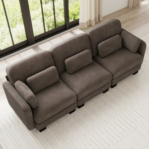 English Elm Channel Tufted Chenille Modular Sectional Sofa with Resilient Foam for Living Rooms W5656S00231