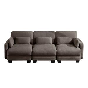 English Elm Channel Tufted Chenille Modular Sectional Sofa with Resilient Foam for Living Rooms W5656S00231