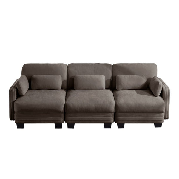 English Elm Channel Tufted Chenille Modular Sectional Sofa with Resilient Foam for Living Rooms W5656S00231